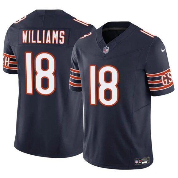 Mens Youths Kids Womens 18 Caleb Williams Navy Stitched Vapor Jersey
